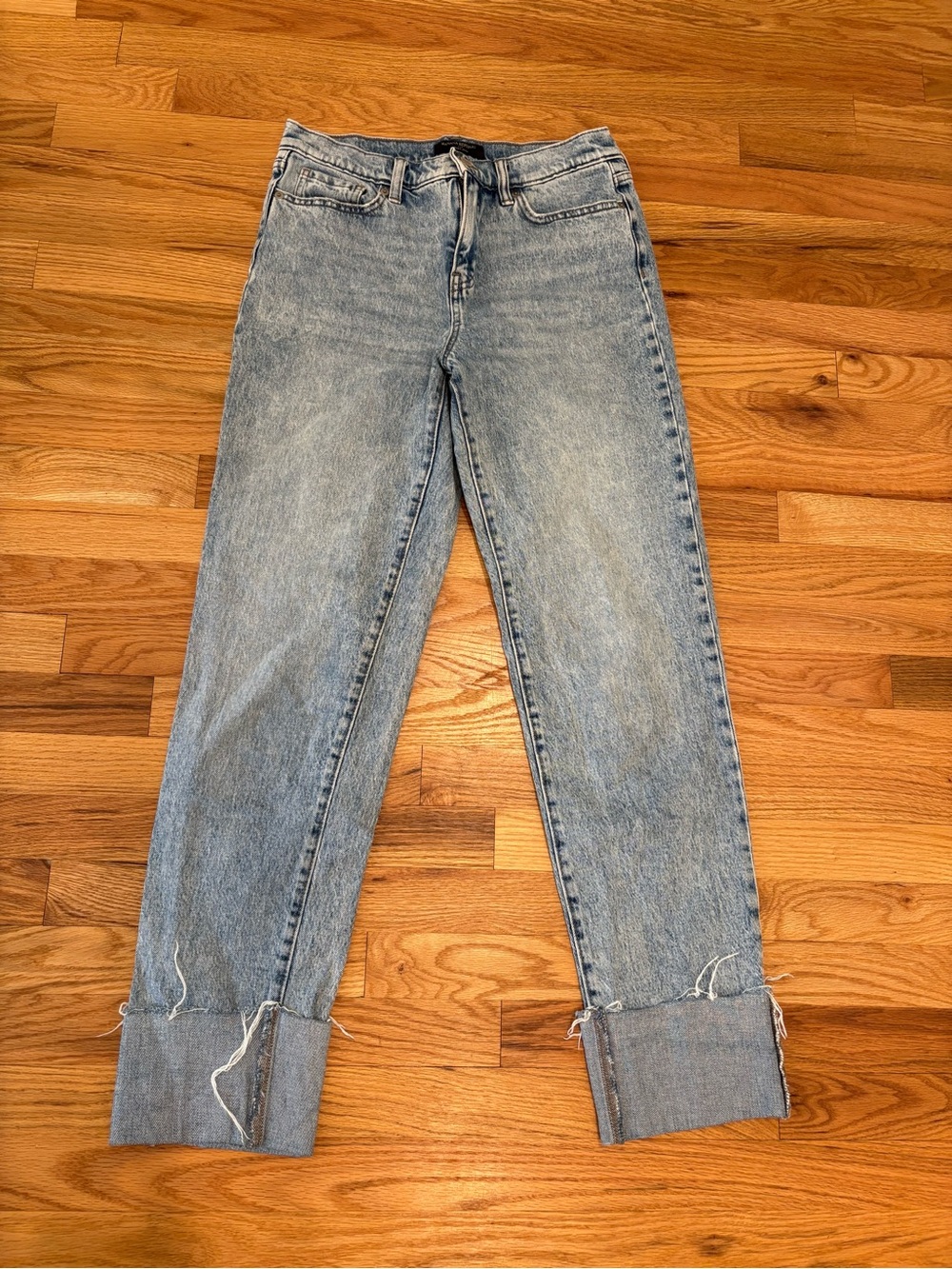 Banana Republic Light Wash Boyfriend Jeans with Cuffed Hem